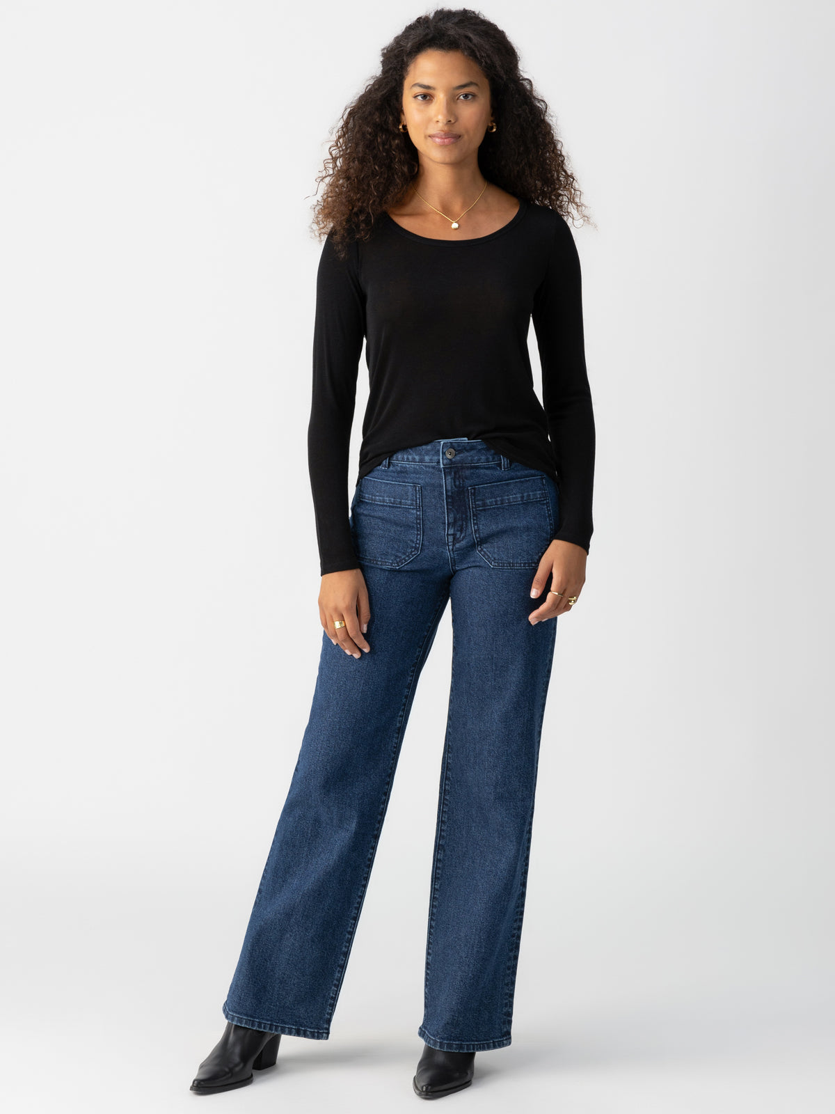 Sanctuary Women's Relaxed Fit Long Sleeve High Low Crop Top Brown Size Medium main image 1