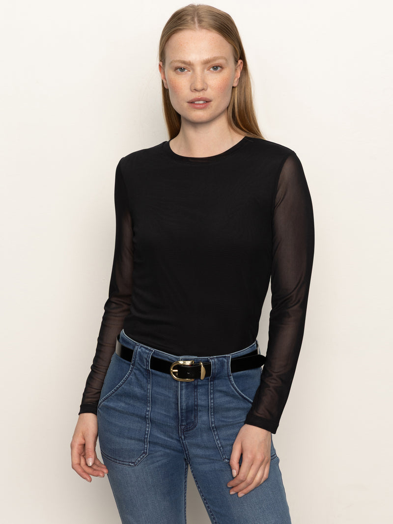 Long Sleeve Perfect Mesh Tee Black alt 1