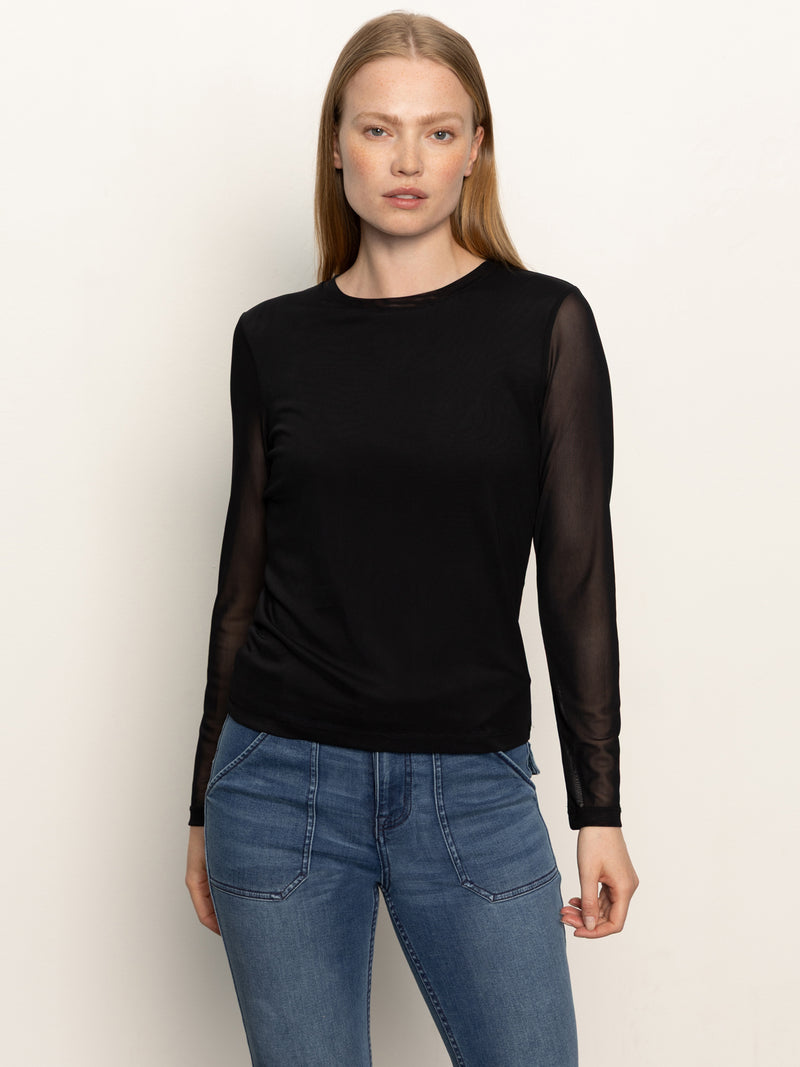 Long Sleeve Perfect Mesh Tee Black alt 2