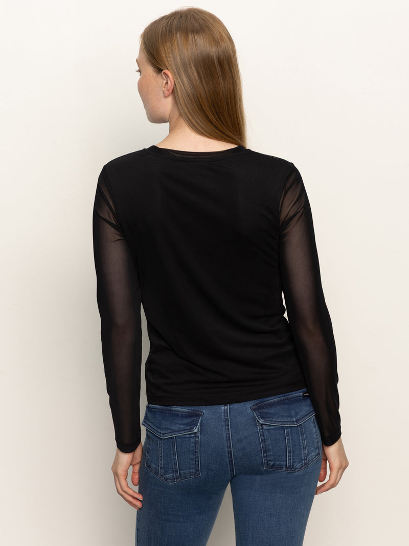 Long Sleeve Perfect Mesh Tee Black alt 4