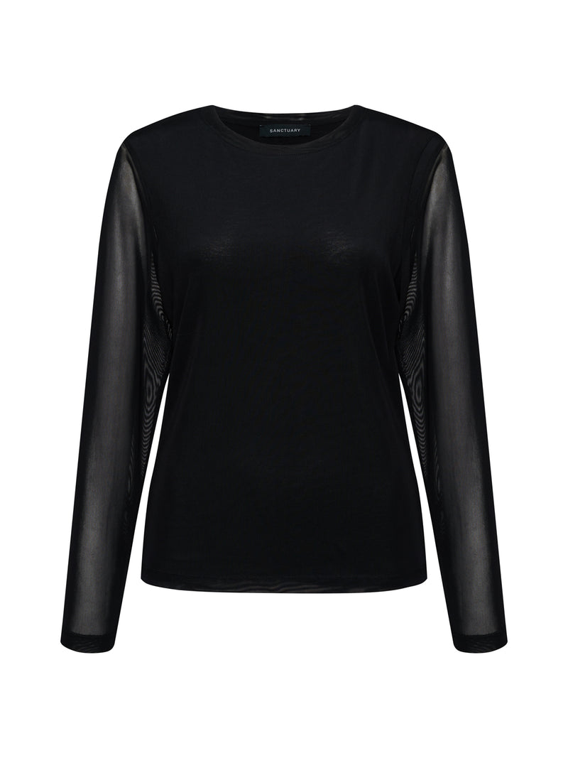 Long Sleeve Perfect Mesh Tee Black alt 6