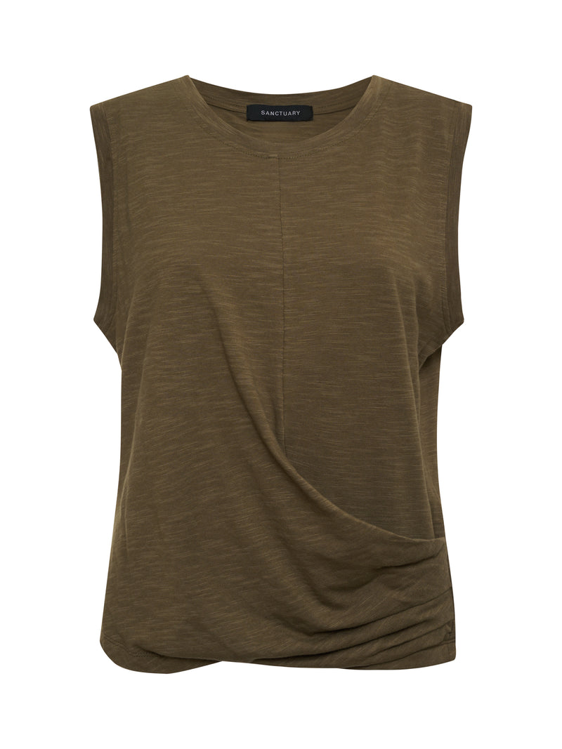 Draped Tank Burnt Olive alt 5