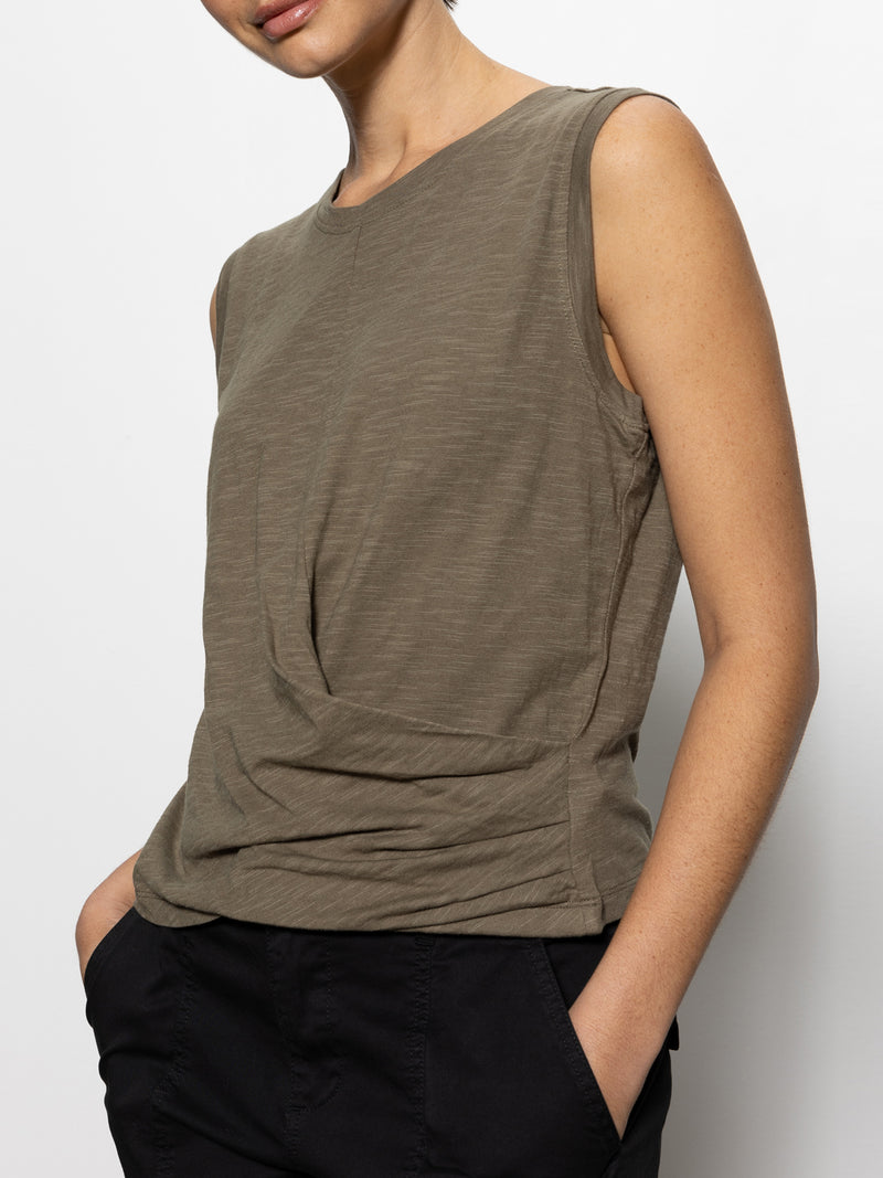 Draped Tank Burnt Olive alt 2