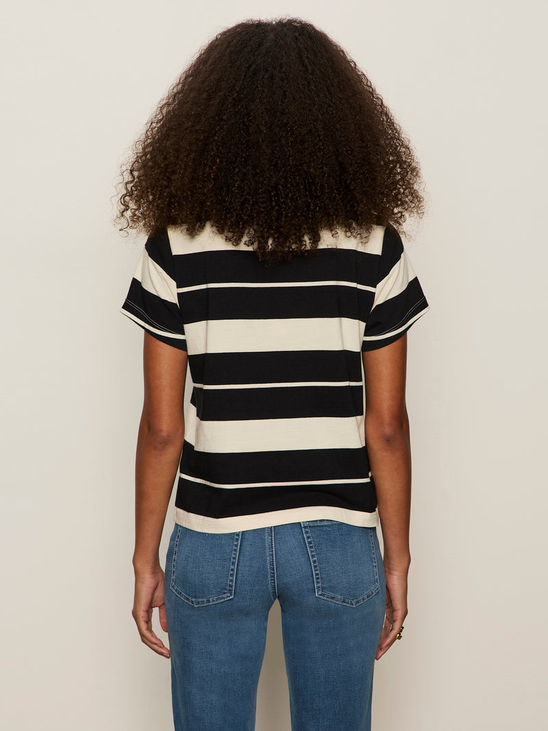 Timeless Tee Vanilla Creme/Black Stripe alt 2