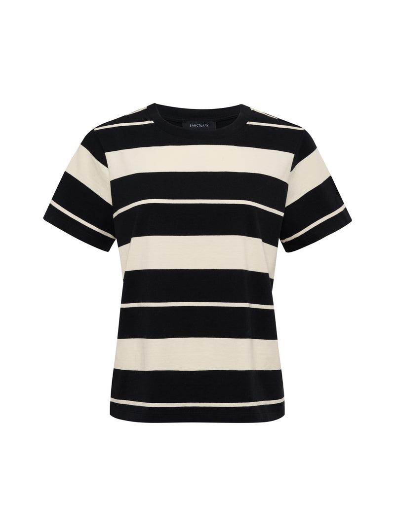 Timeless Tee Vanilla Creme/Black Stripe alt 6