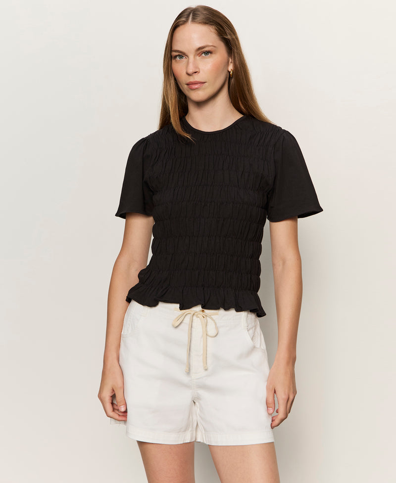 Better Together Smocked Top Black