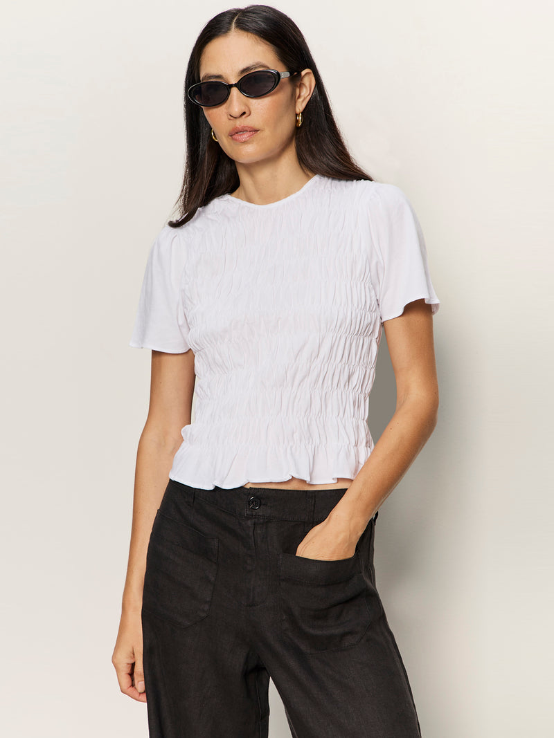 Better Together Smocked Top White
