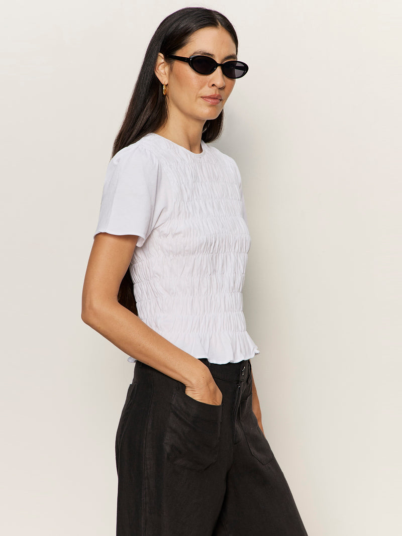 Better Together Smocked Top White alt 2