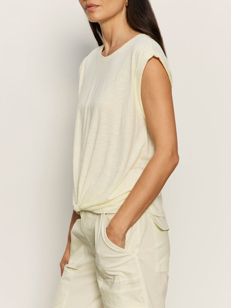 Knotted Muscle Tee Lemon Drop Petite Sizing alt 2