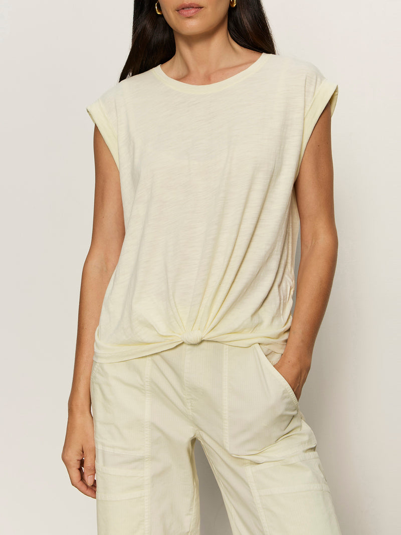 Knotted Muscle Tee Lemon Drop Petite Sizing