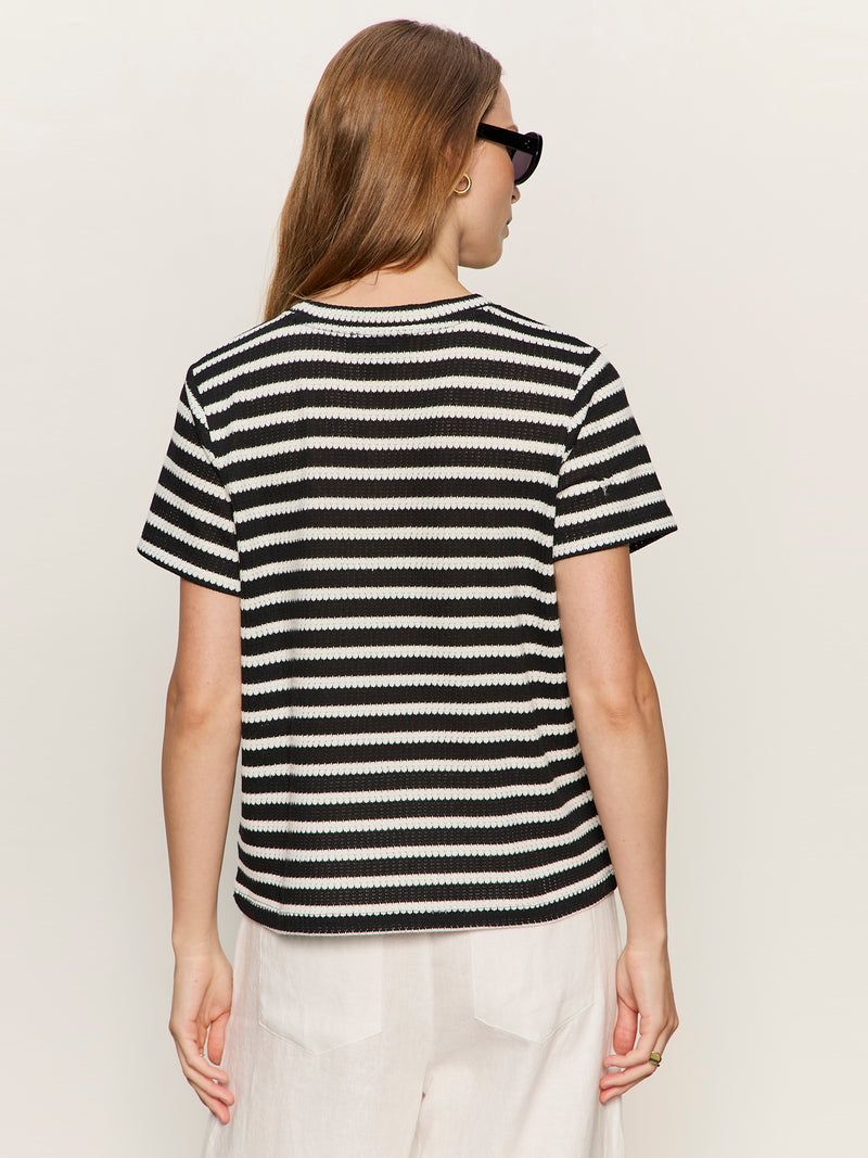 Perfect Textured Tee Black/Chalk Stripe alt 1