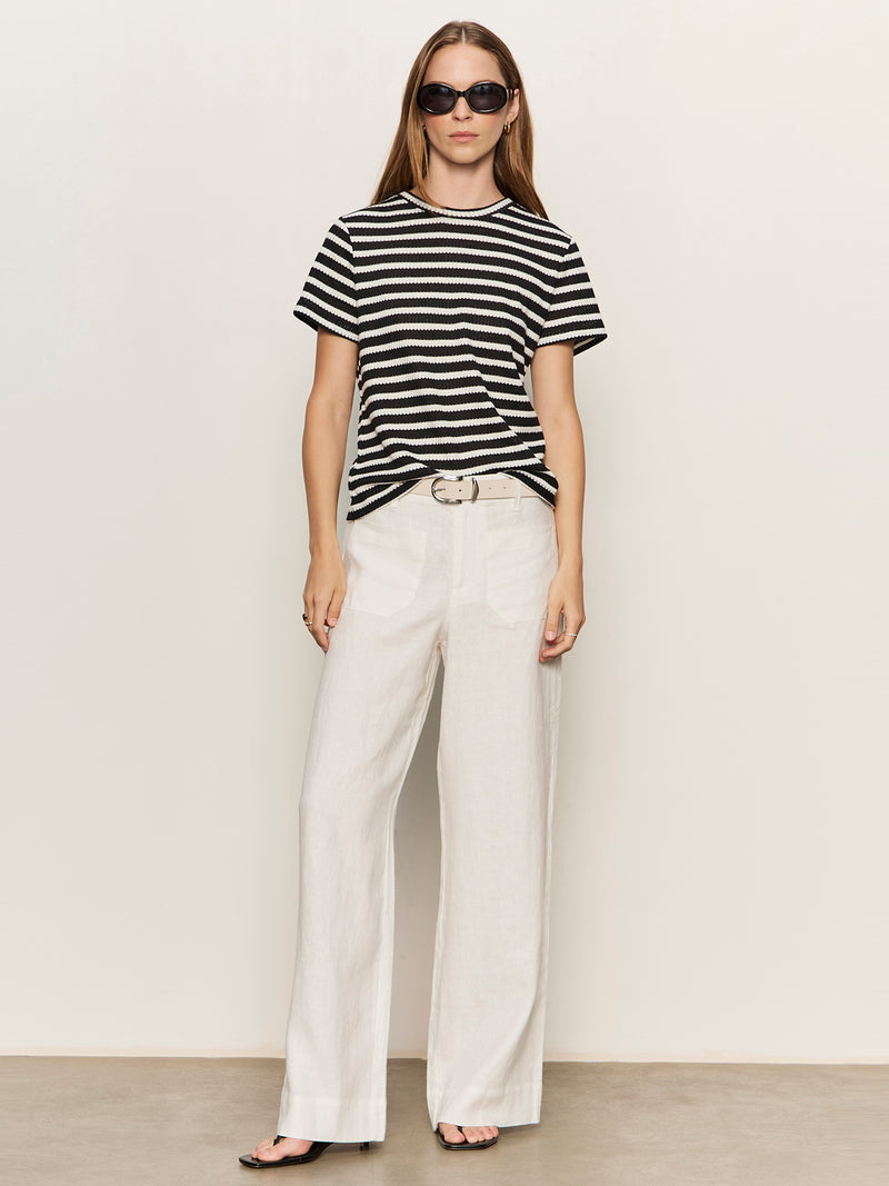 Perfect Textured Tee Black/Chalk Stripe alt 4