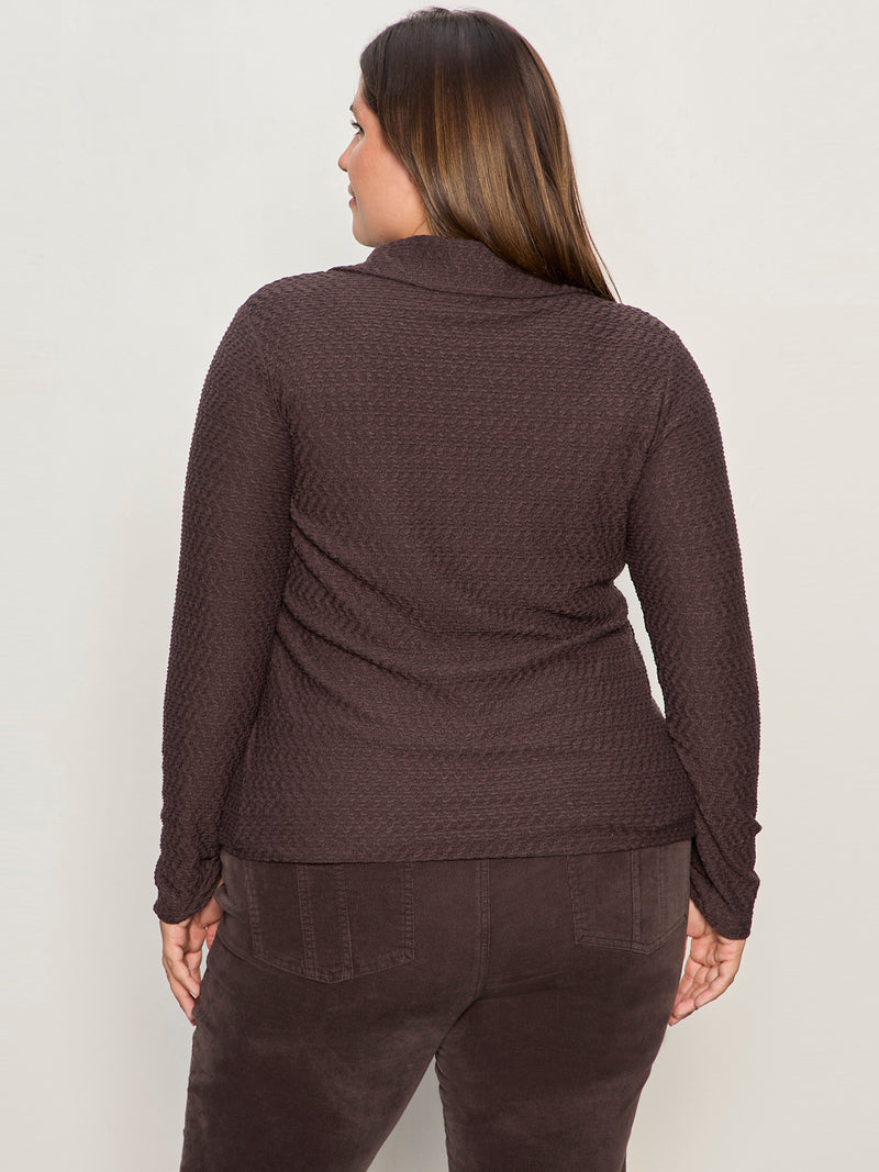 Textured Knit Dreamgirl Top Semi Sweet Extended Sizing alt 2