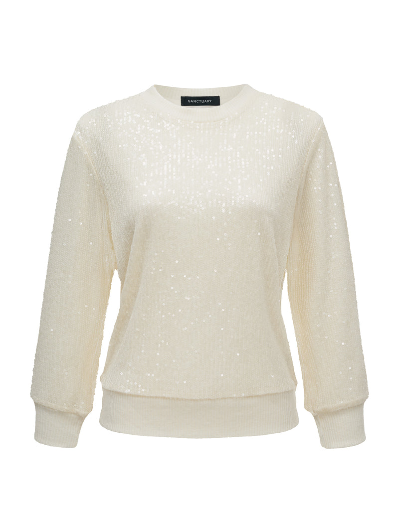 Relaxed Sparkle 3/4 Sleeve Popover Chalk alt 6