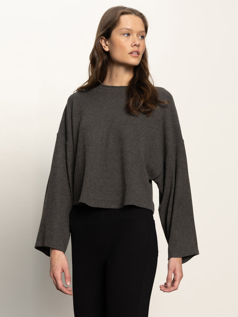 Hearthside Popover Top Heather Ink