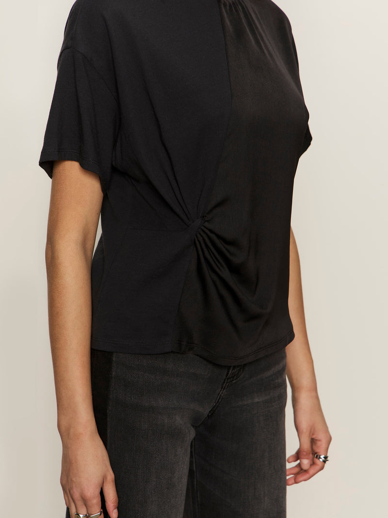 Satin Mix Tee Black alt 4