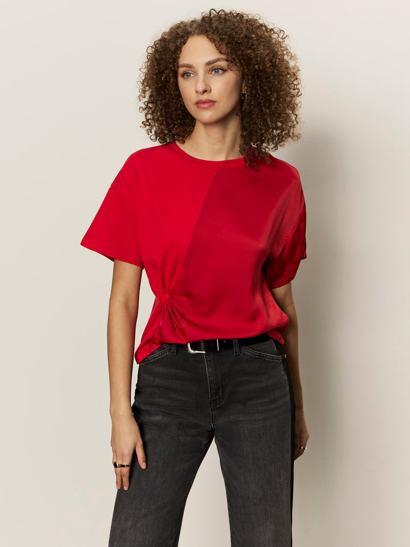 Satin Mix Tee Cherry Lacquer alt 3