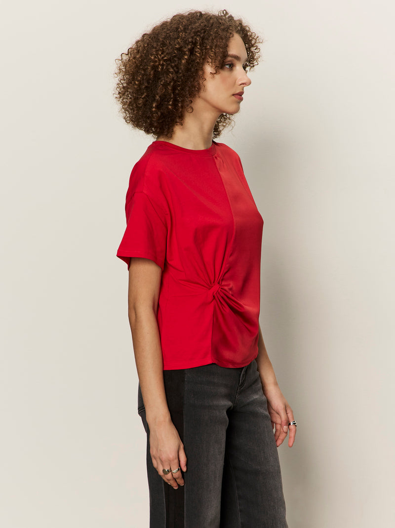 Satin Mix Tee Cherry Lacquer alt 1
