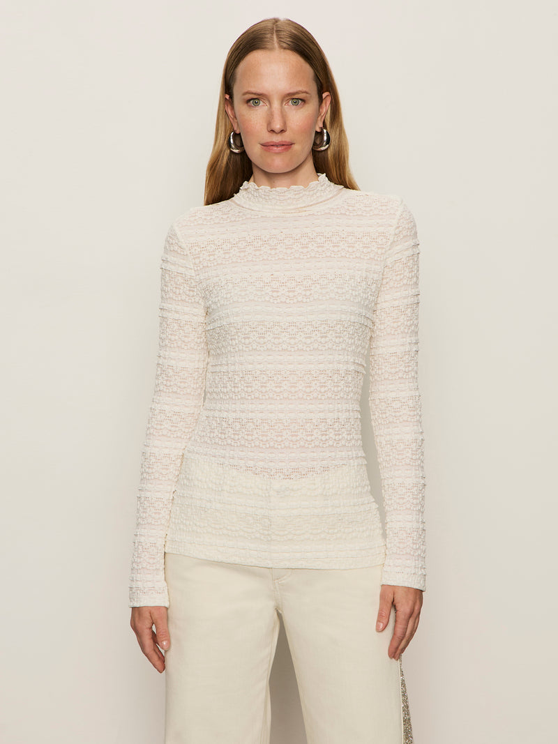 High Crew Lace Tee Chalk alt 2