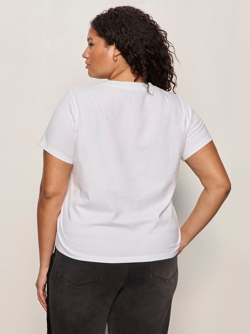 Embellished Tee White Extended Sizing alt 3