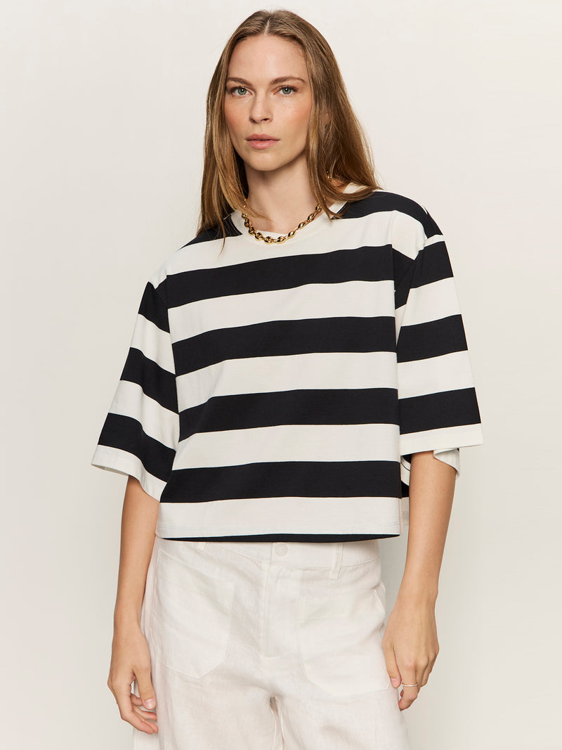 Belle Tee Chalk And Black