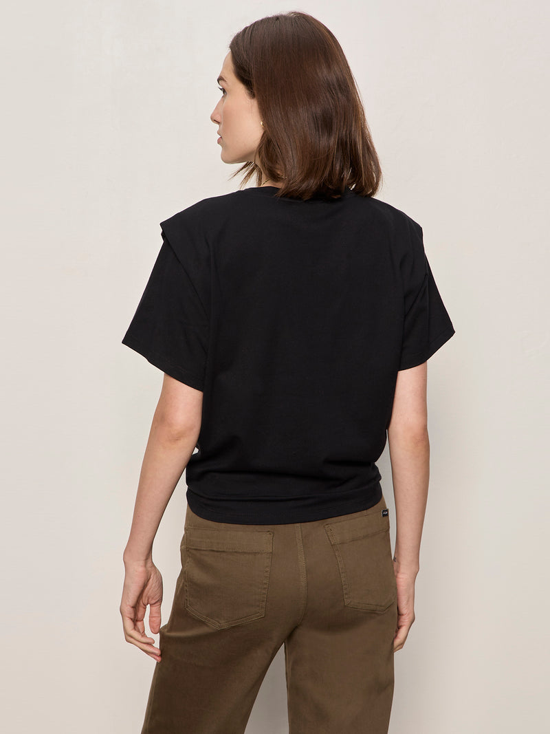 Good To Go Tie Front Tee Black alt 1