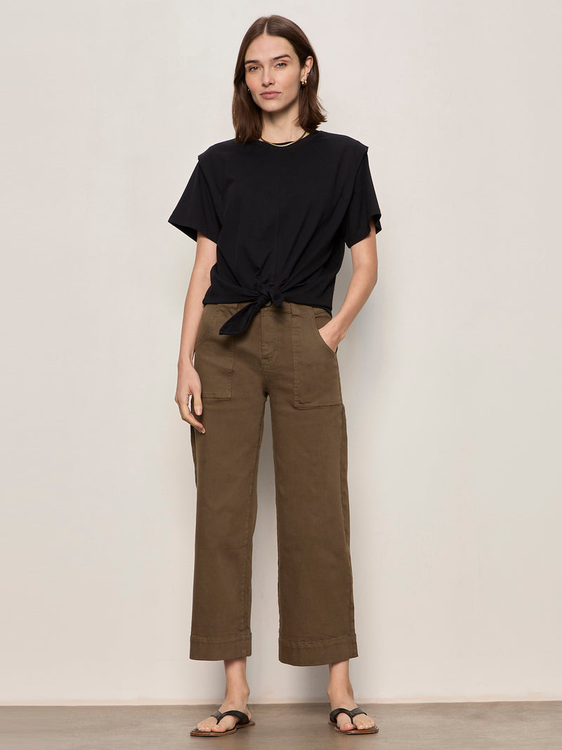 Good To Go Tie Front Tee Black alt 5