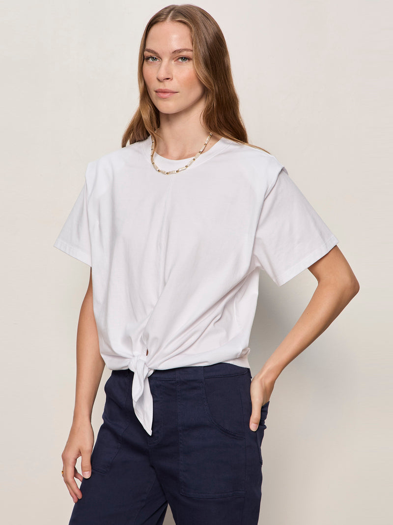 Good To Go Tie Front Tee White alt 2