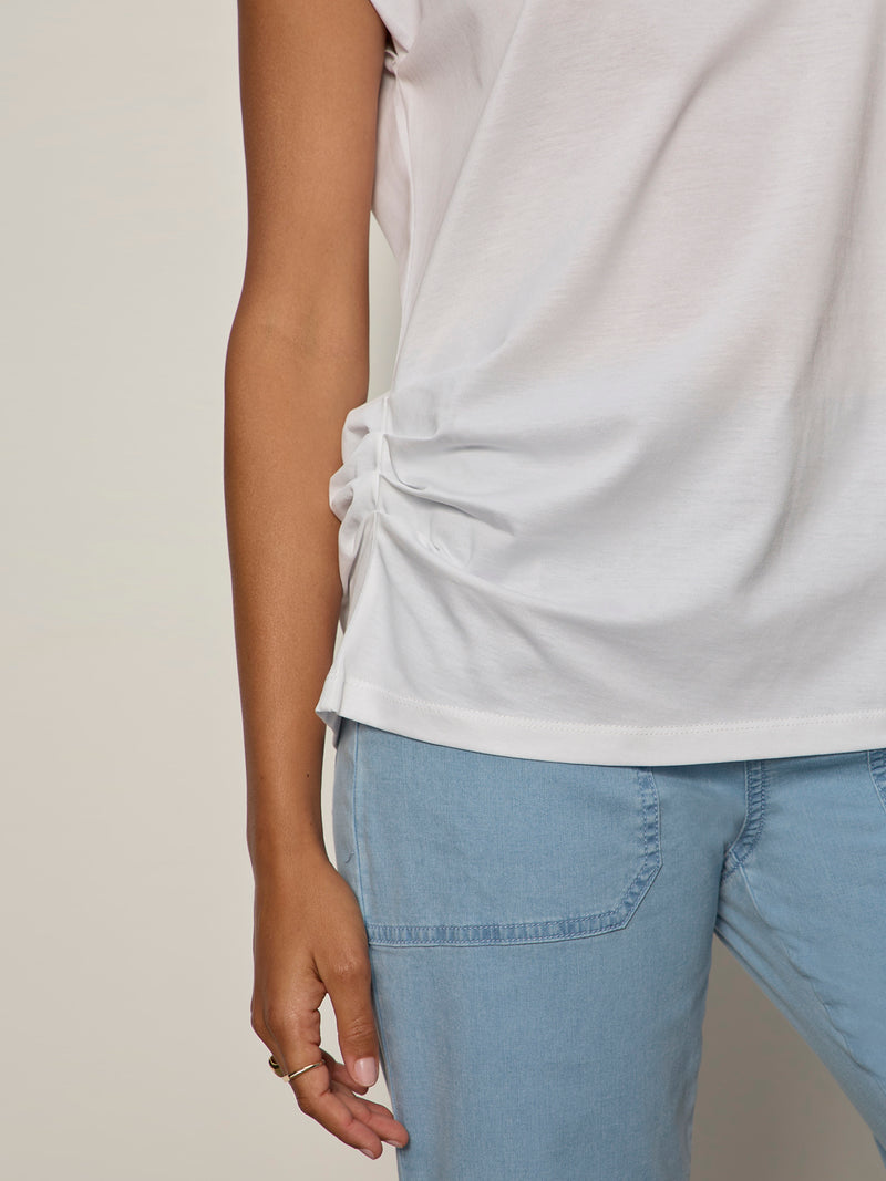 Pleated Muscle Tee White alt 3