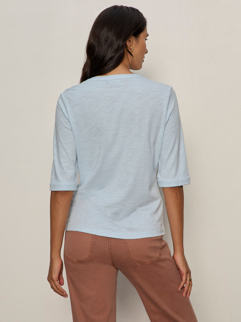 Rolled Sleeve Tee Blue Aura alt 1