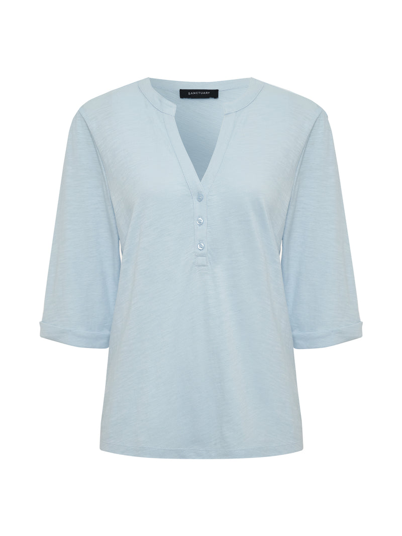 Rolled Sleeve Tee Blue Aura alt 5