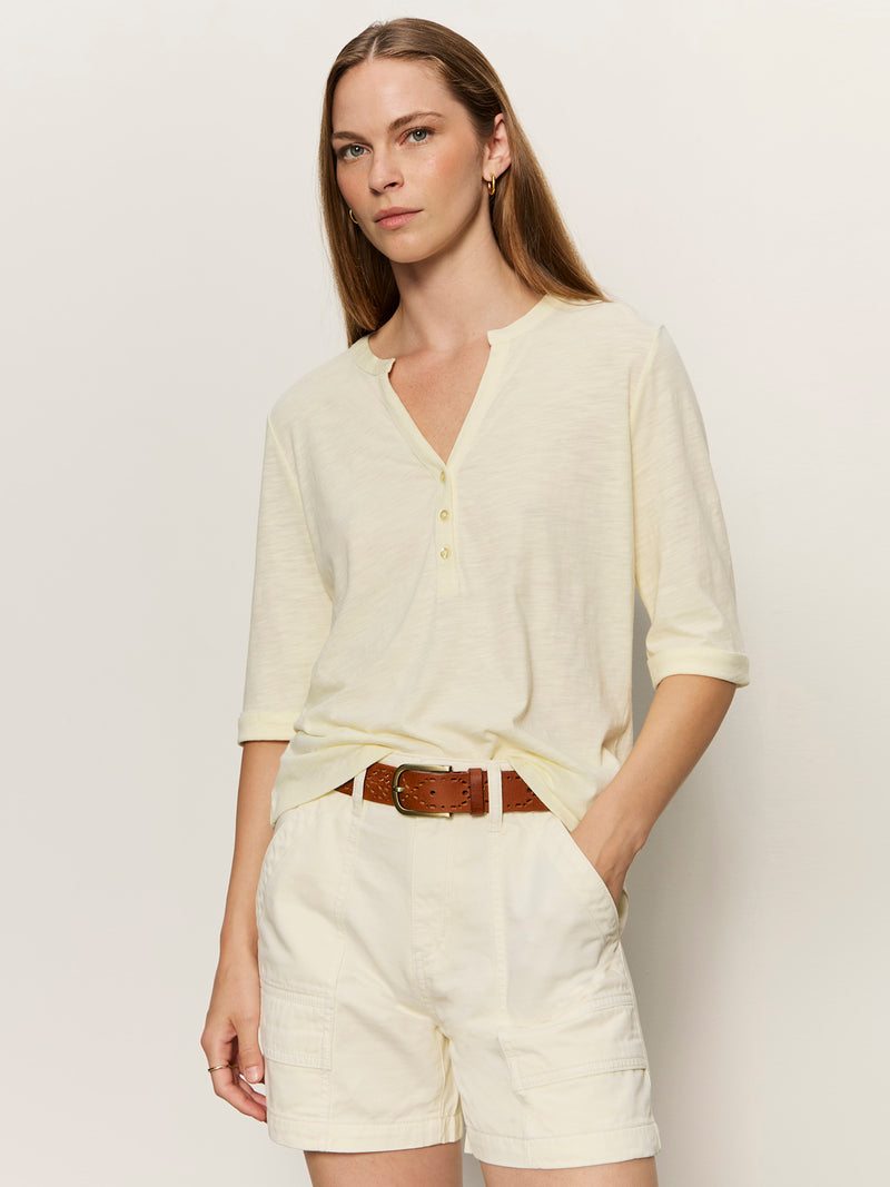 Rolled Sleeve Tee Lemon Drop