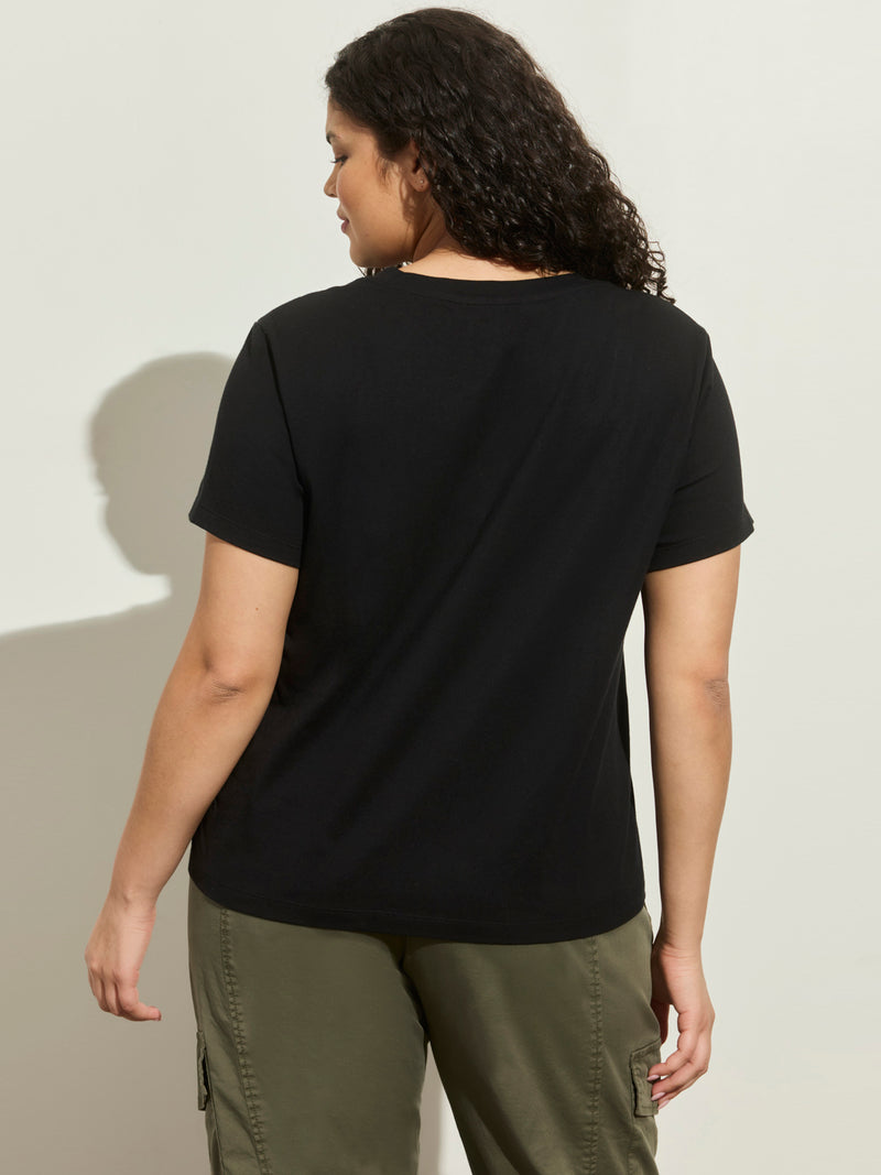 Lace Up Timeless Tee Black Extended Sizing alt 1