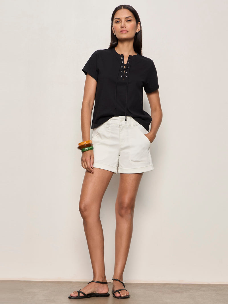 Lace Up Timeless Tee Black alt 5