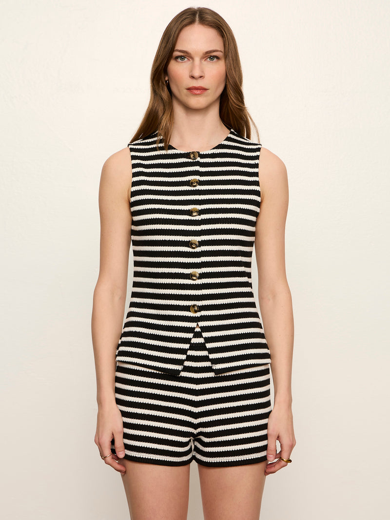 Nothing Extra Knit Vest Black/Chalk Stripe alt 4