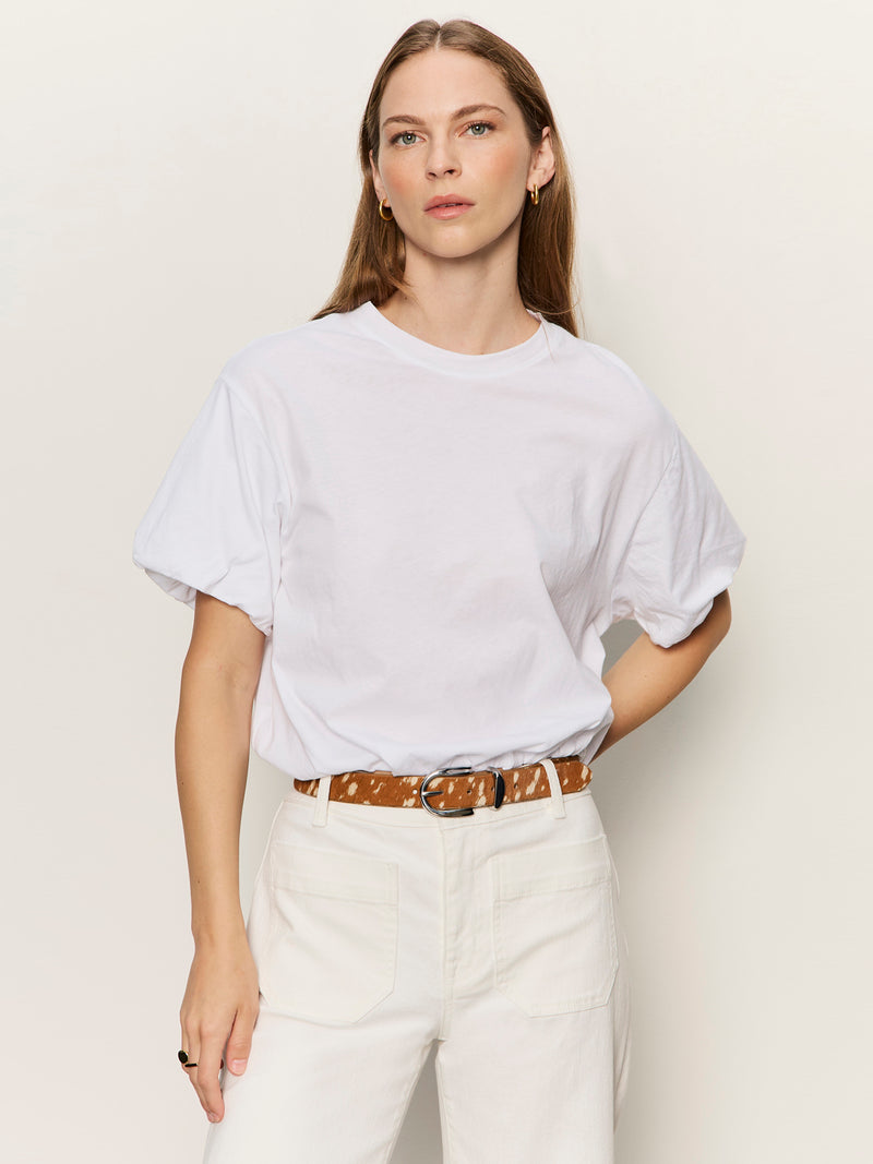 Pleat Bubble Tee White alt 3
