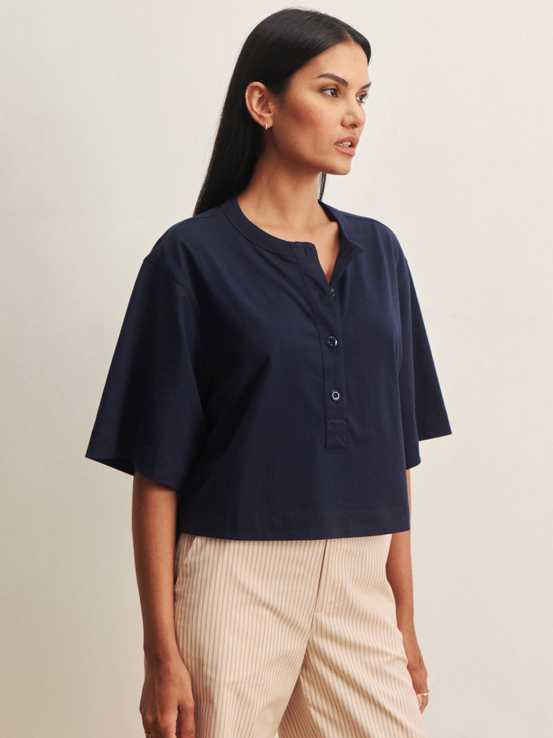 Freya Placket Tee Navy Blazer alt 3