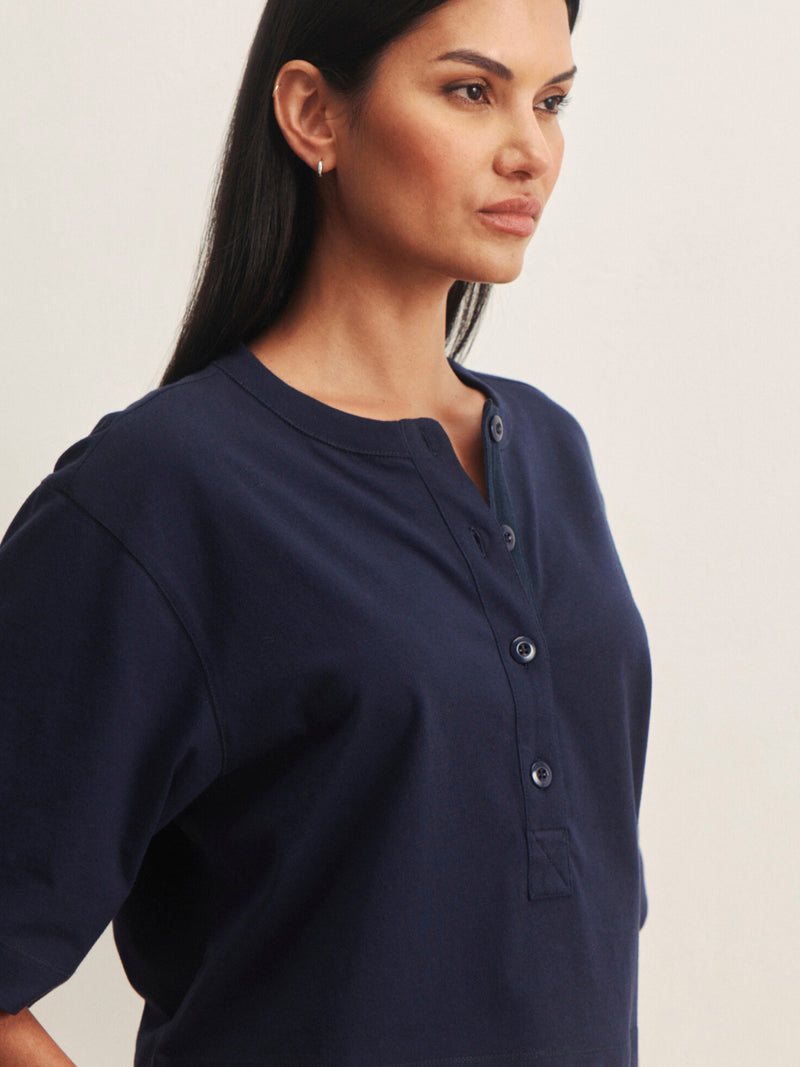 Freya Placket Tee Navy Blazer alt 2