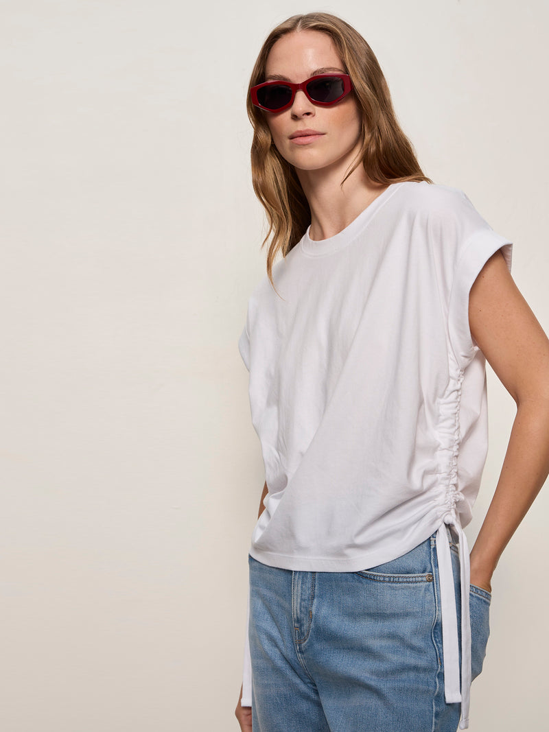 All Day Ruched Tee White