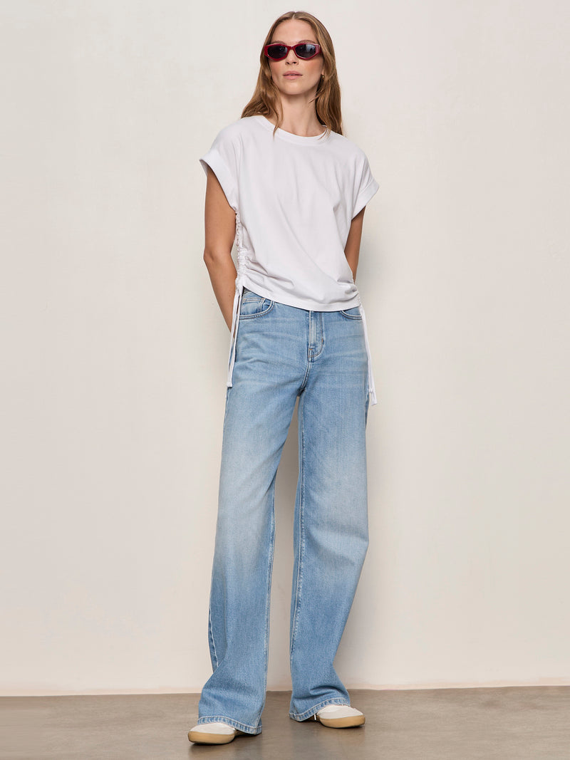 All Day Ruched Tee White alt 4