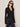Juno Textured Button Front Top Black