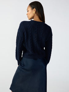 The Cable Sweater Navy Reflection