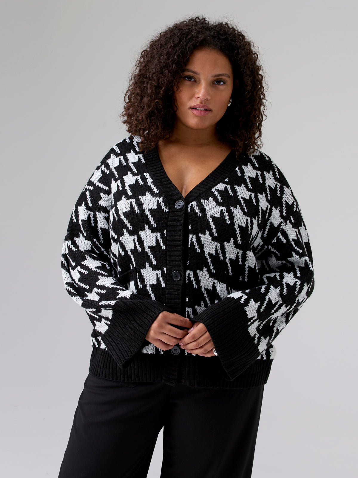 Warms My Heart Cardi Pulse Houndstooth Inclusive Collection
