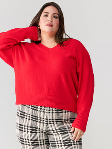 Easy Breezy V-Neck Pullover Sweater Lipstick Inclusive Collection