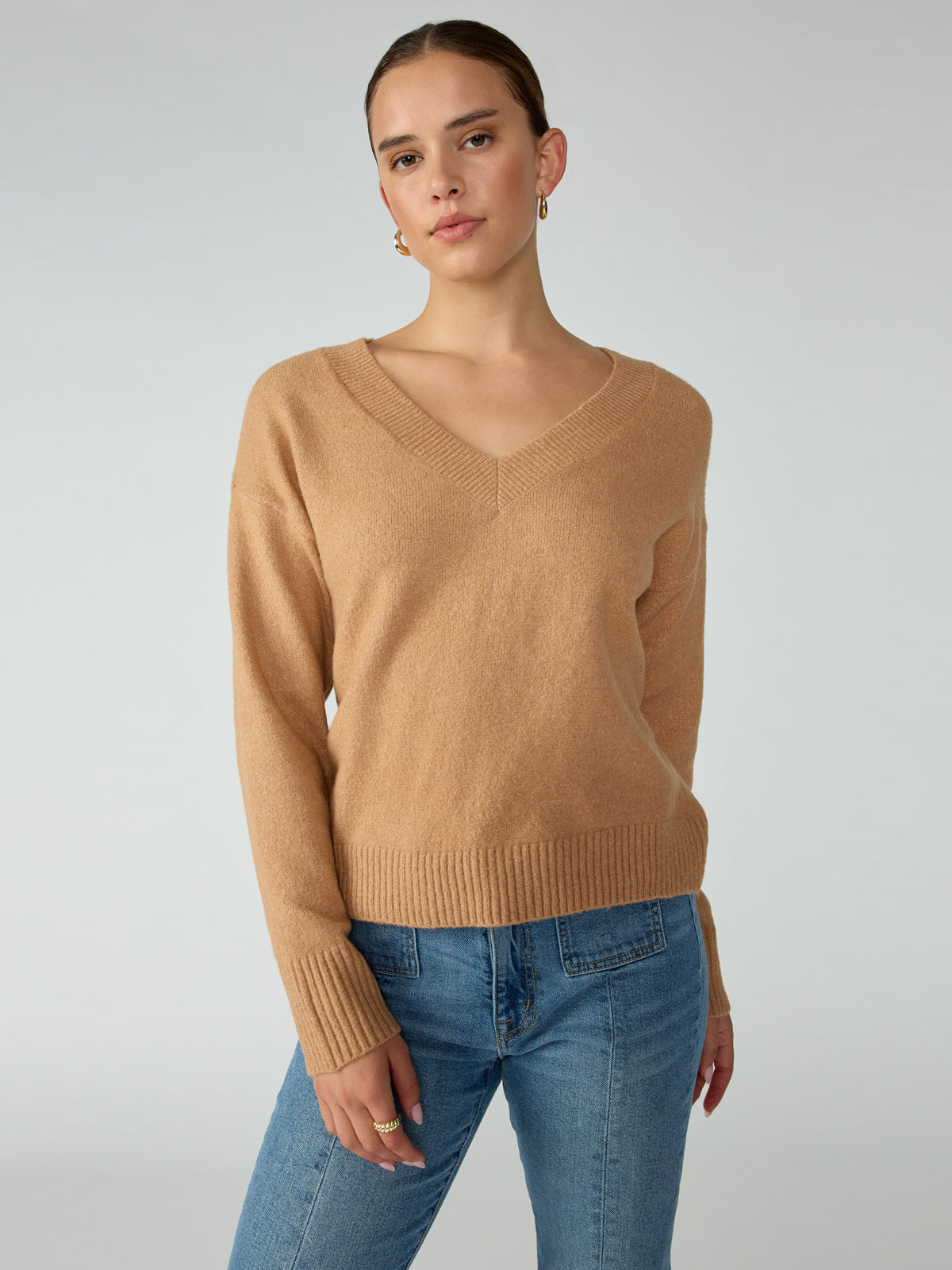 Easy Breezy V-Neck Pullover Sweater Roasted Cappuccino