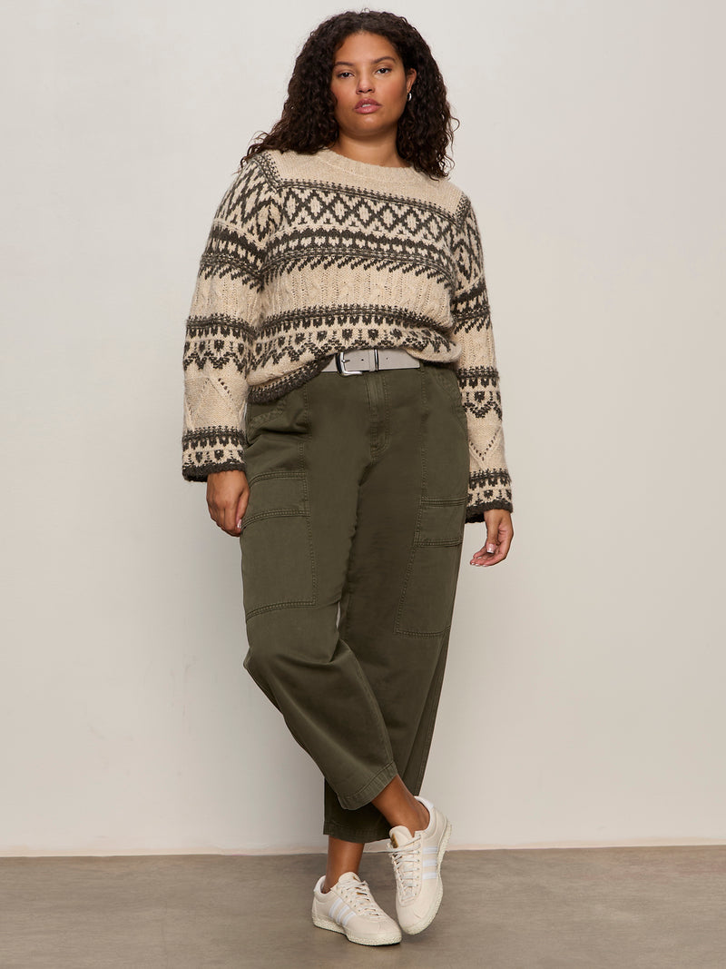 Fairisle Sweater Light Oat Multi Extended Sizing alt 5