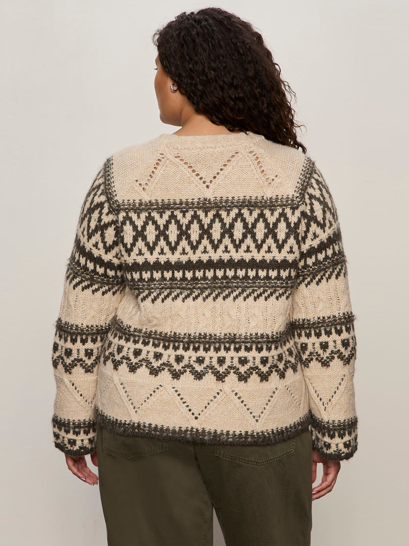 Fairisle Sweater Light Oat Multi Extended Sizing alt 3