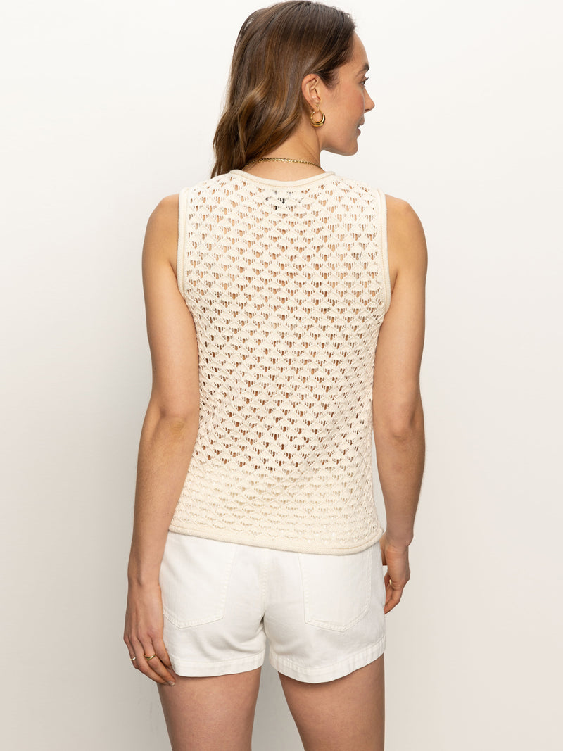 Crochet Shell Sweater Eco Natural alt 2