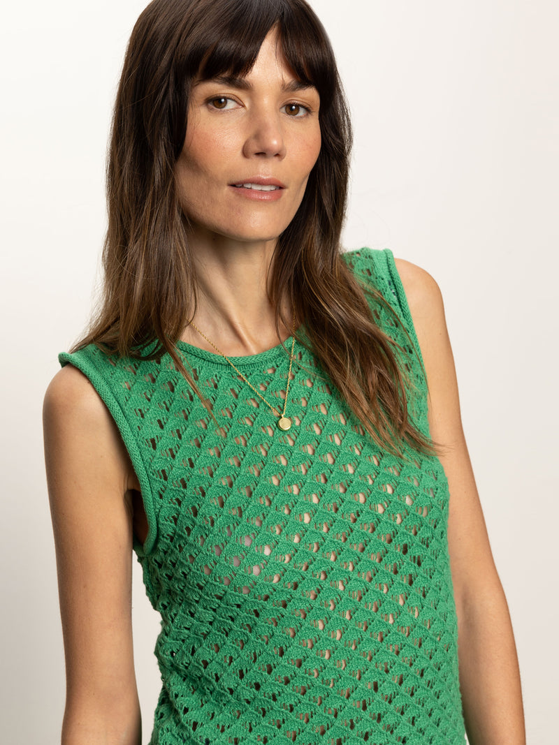 Crochet Shell Sweater Palm alt 1