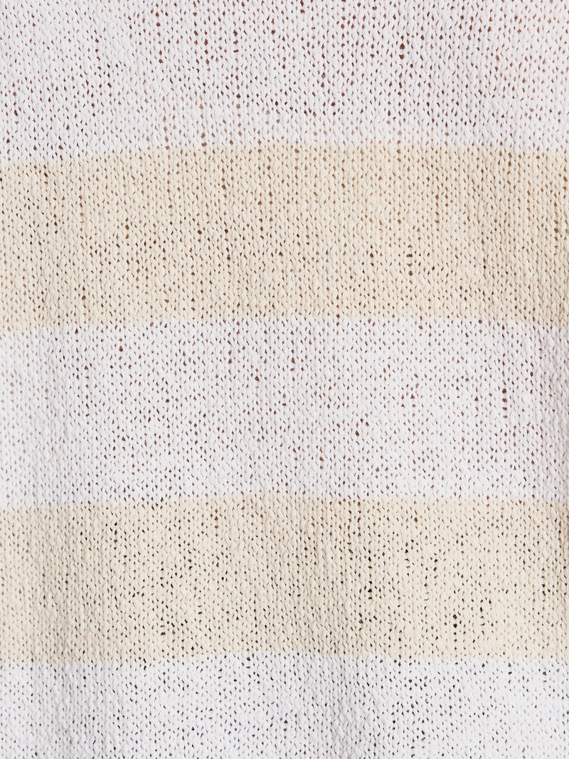 Textured Raglan Crew Sweater White/ Light Oat Stripe alt 5